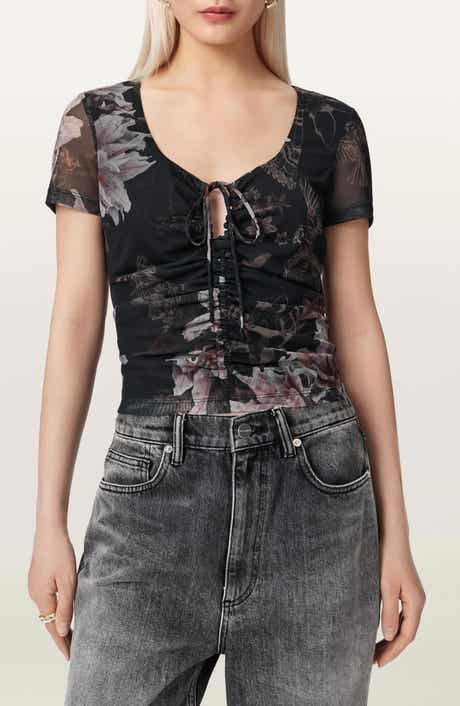 Gabby Floral Print Mesh Top