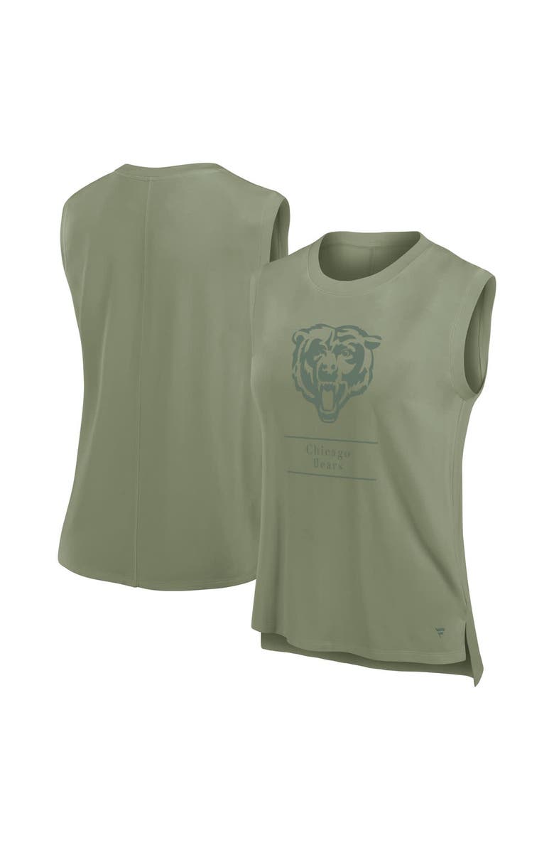 FANATICS Women's Fanatics Olive Chicago Bears Studio Embrace Tank Top, Alternate, color, Olive
