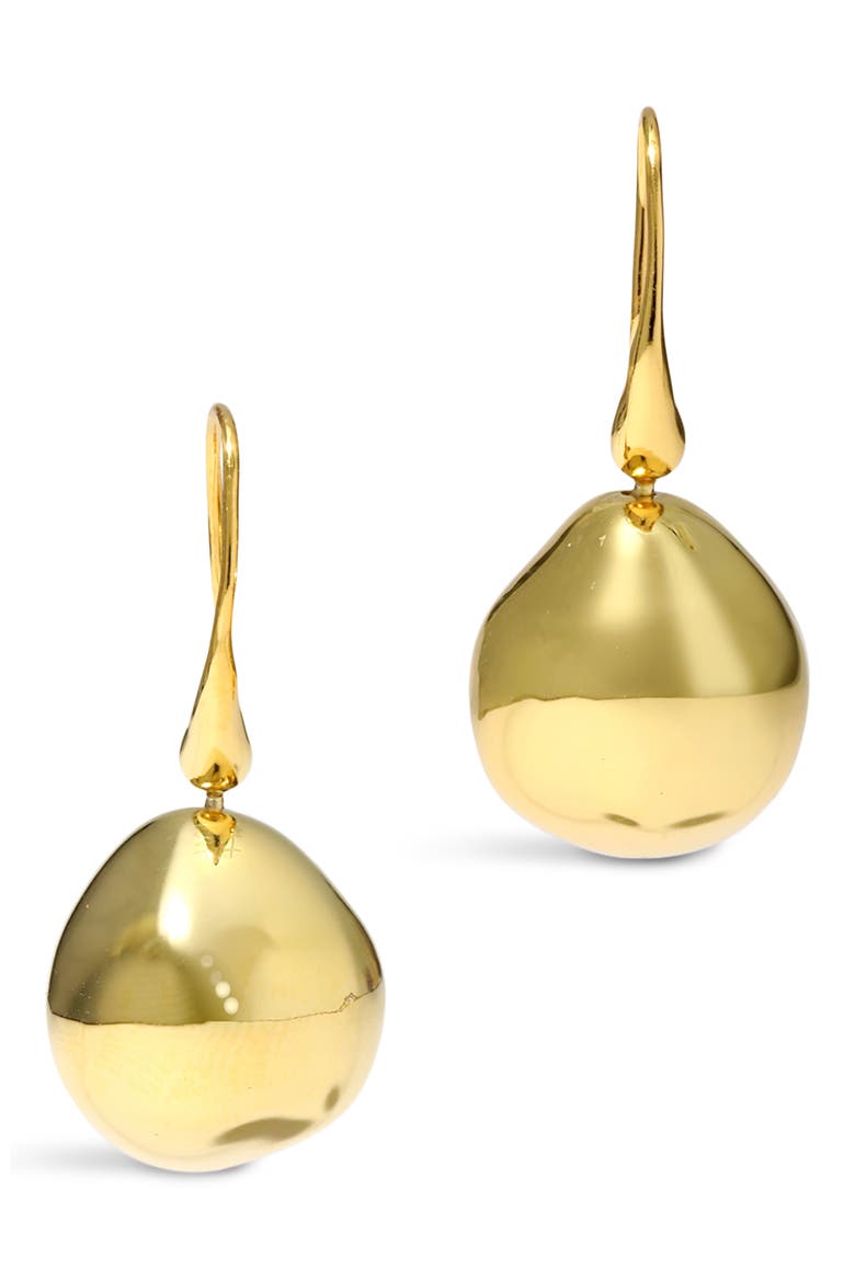 Molten 14k Gold Plated Drop Earrings, Main, color, GOLD