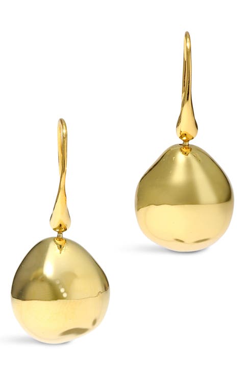 Molten 14k Gold Plated Drop Earrings