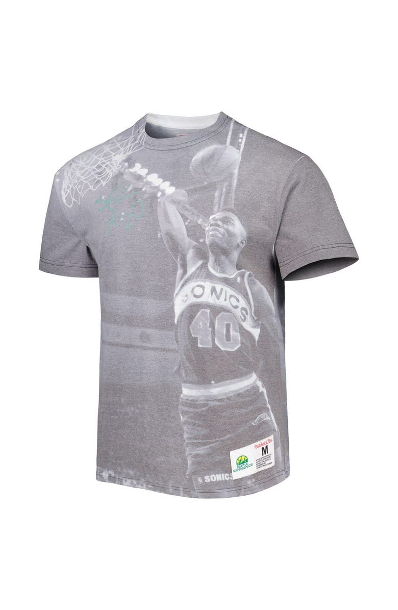 Mitchell & Ness Men's Mitchell & Ness Shawn Kemp Heather Gray Seattle SuperSonics Above The Rim T-Shirt, Alternate, color, Gray