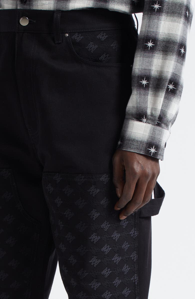 AMIRI MA Quad Jacquard Cotton & Wool Carpenter Jeans, Alternate, color, Black