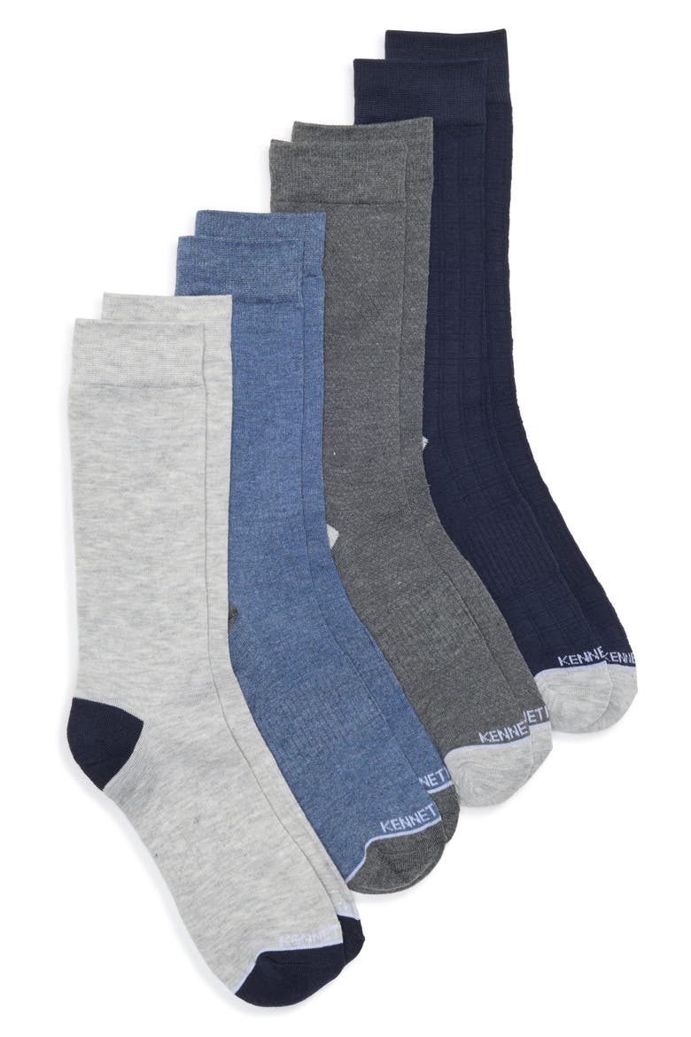 Assorted 4-Pack Dress Socks, Main, color, TOTAL ECLIPSE