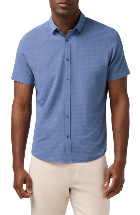 Porter Trim Fit Short Sleeve Performance Button-Up Shirt