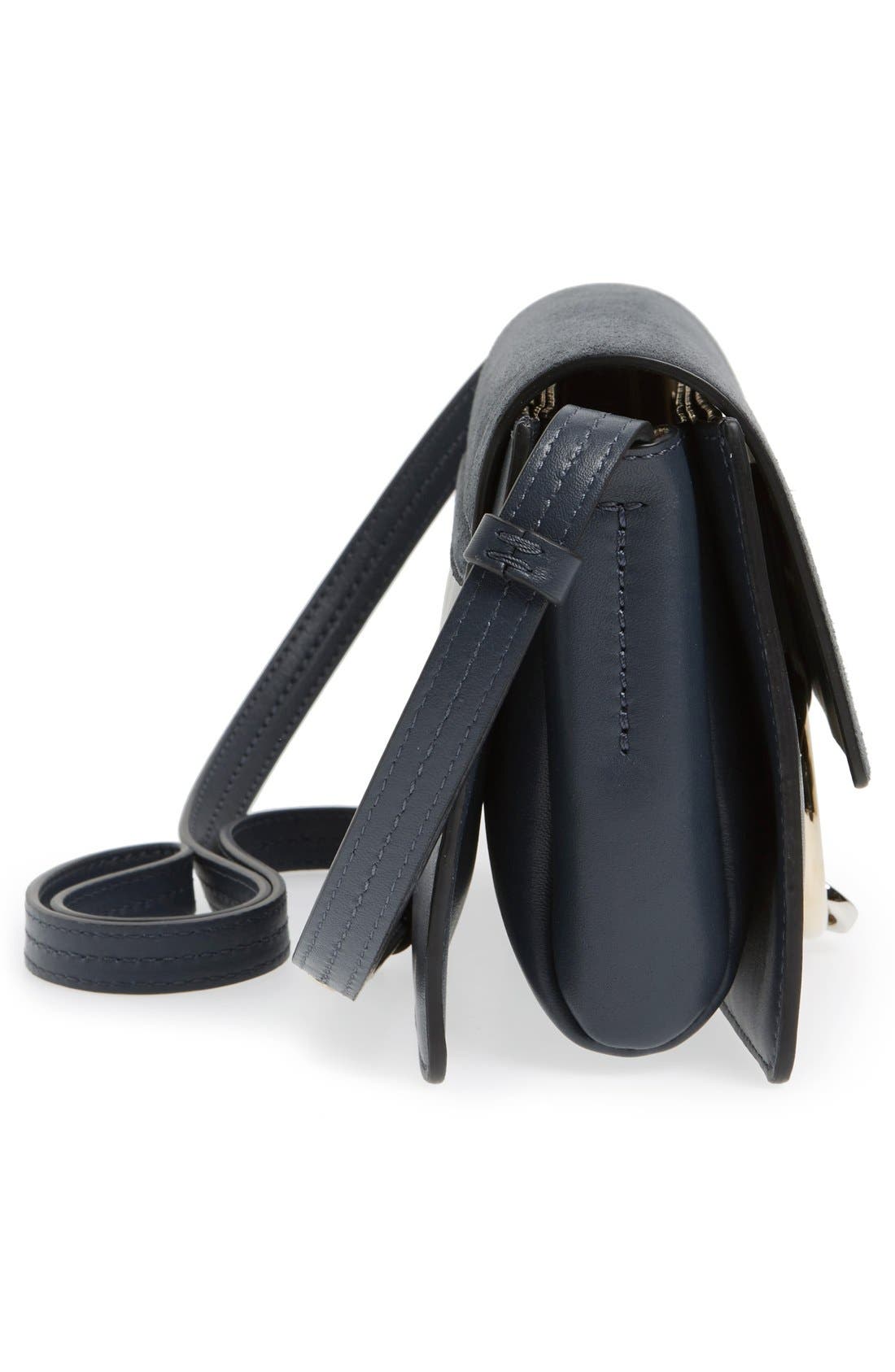 Small Faye Leather Crossbody Bag, Alternate, color, SILVER BLUE