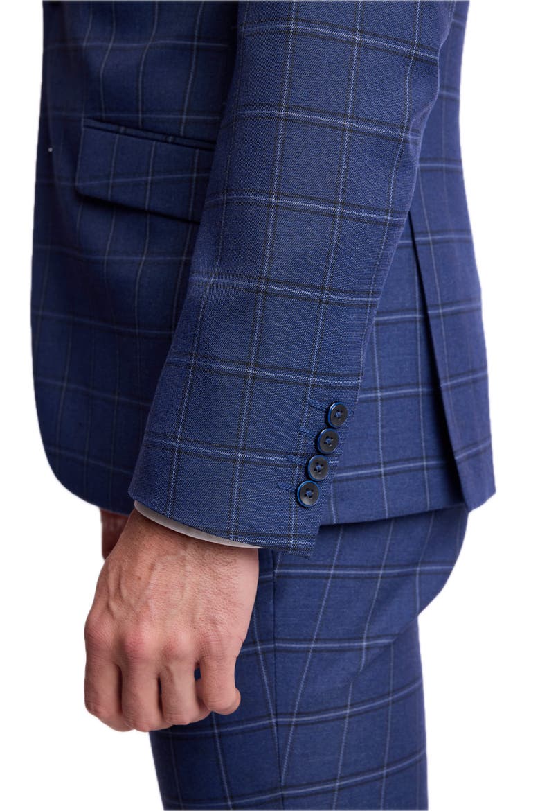 Dover Slim Fit Notch Lapel Suit Jacket, Alternate, color, DARK BLUE WINDOWPANE