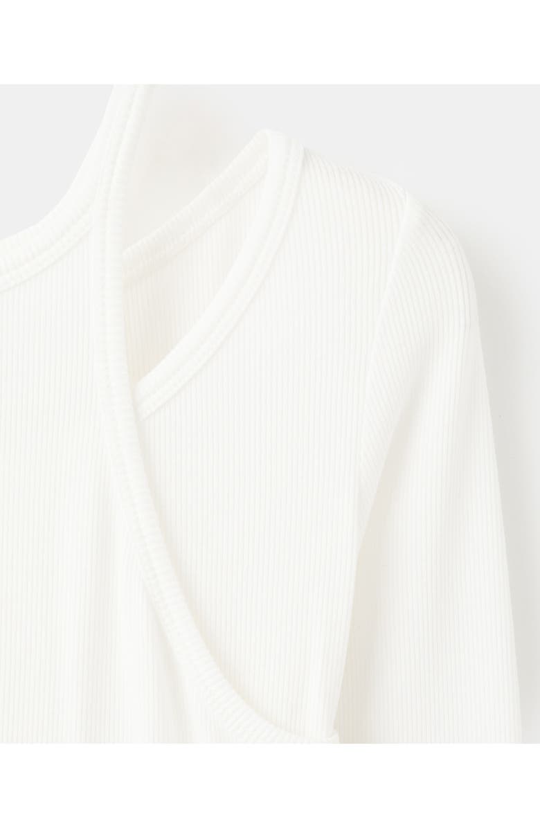 MANGO Layered Look Long Sleeve Rib T-Shirt, Alternate, color, Off White