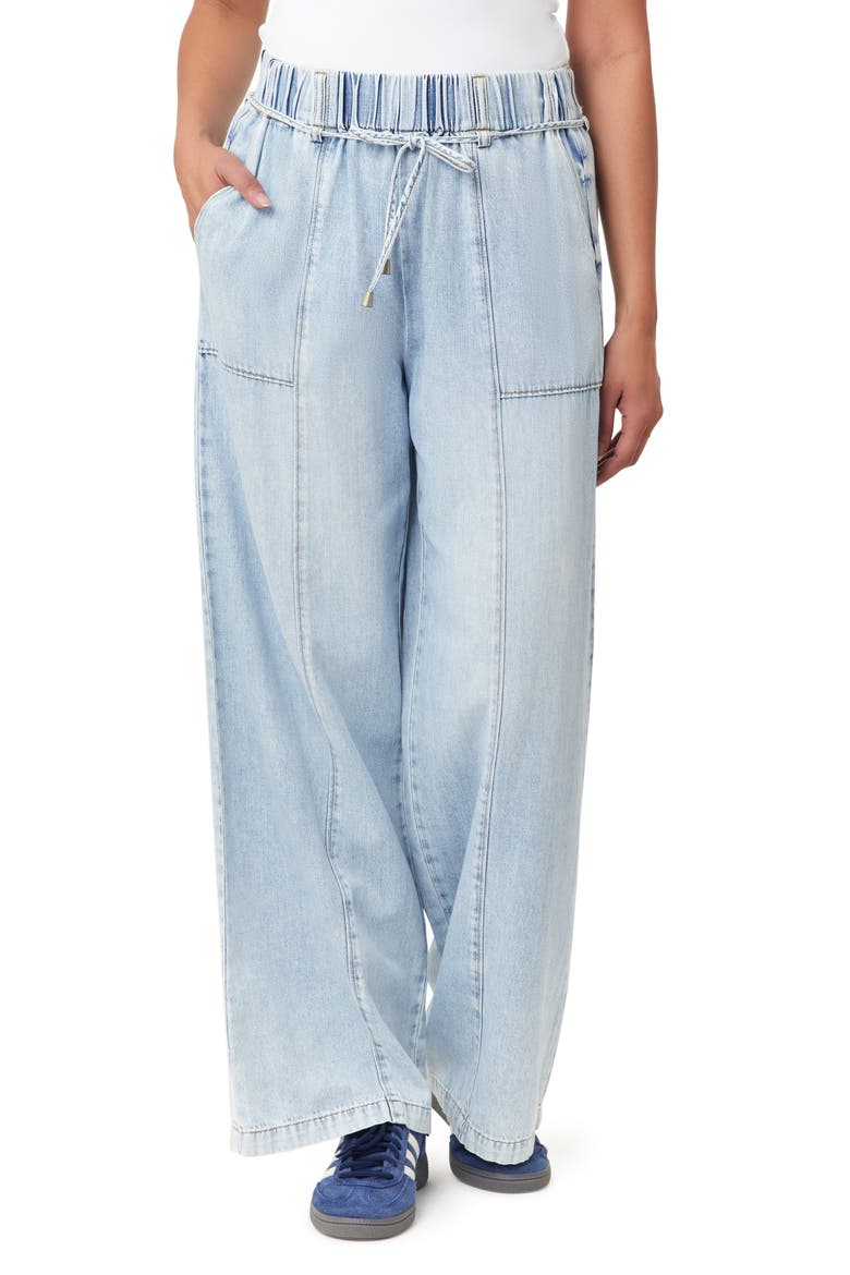 Drapey High Waist Tie Wide Leg Jeans, Alternate, color, CAMDEN