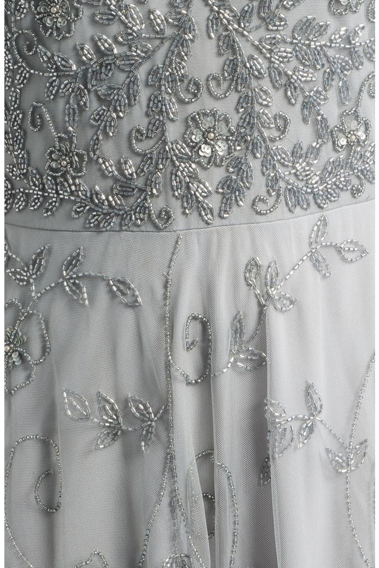 Beaded Mesh Gown with Jacket, Alternate, color, BLUE 400