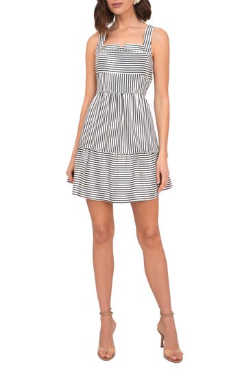 Adelyn Rae Stripe A-line Minidress In Blue