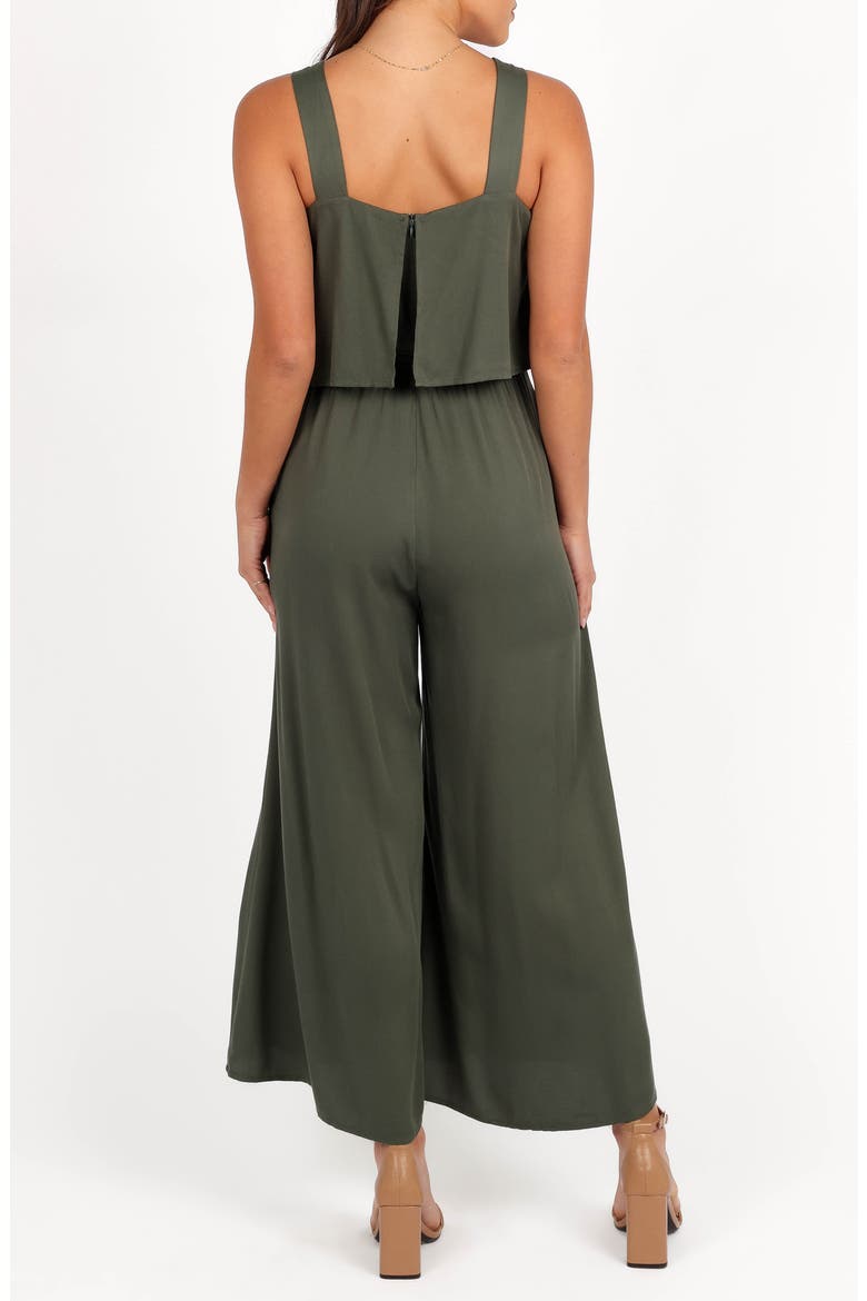 Delia Popover Wide Leg Jumpsuit, Alternate, color, KHAKI