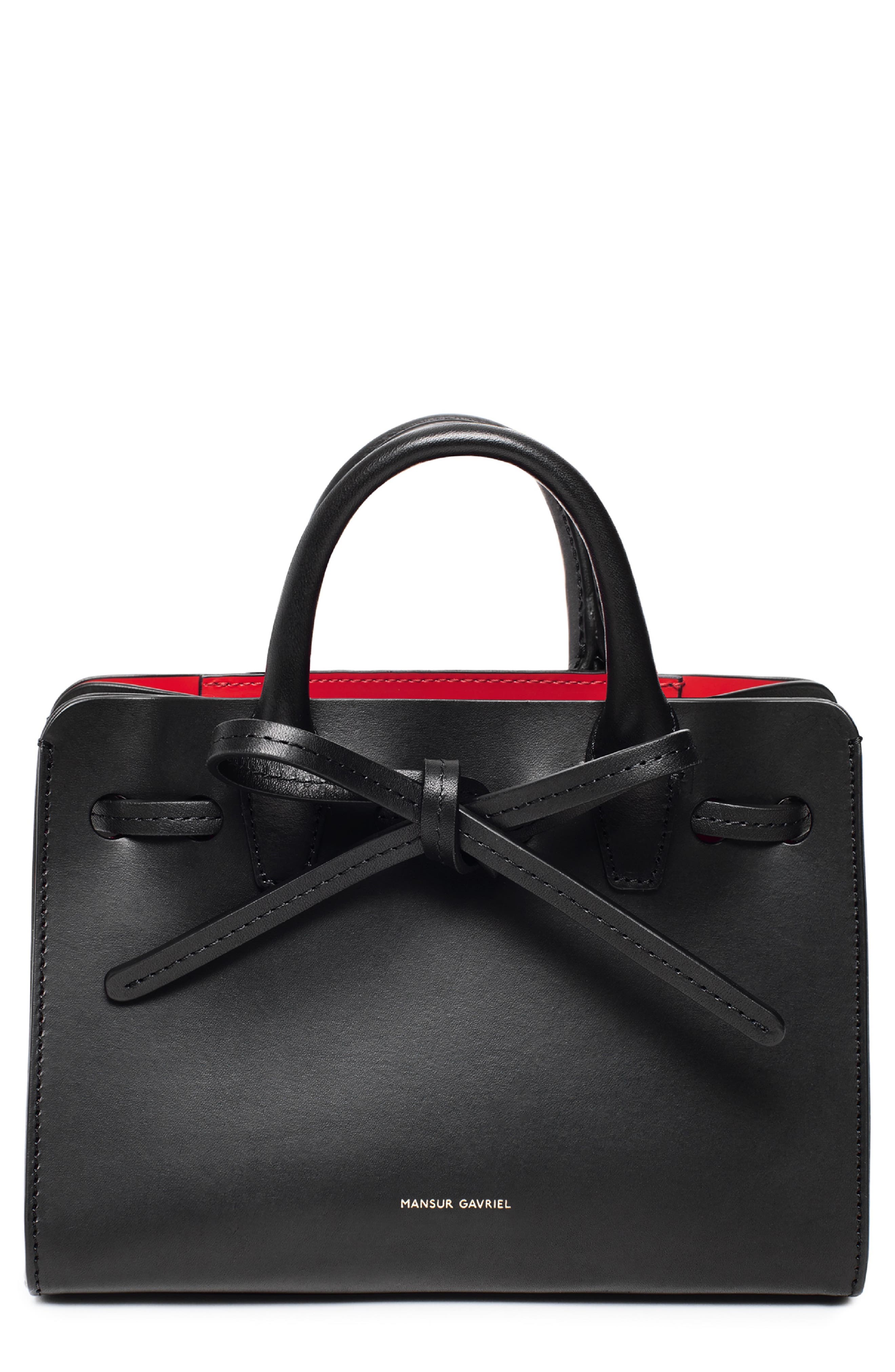 Mansur Gavriel Mini Mini Sun Leather Bag, Main, color, 