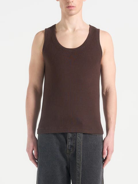 Justin Ribbed Cotton Vest