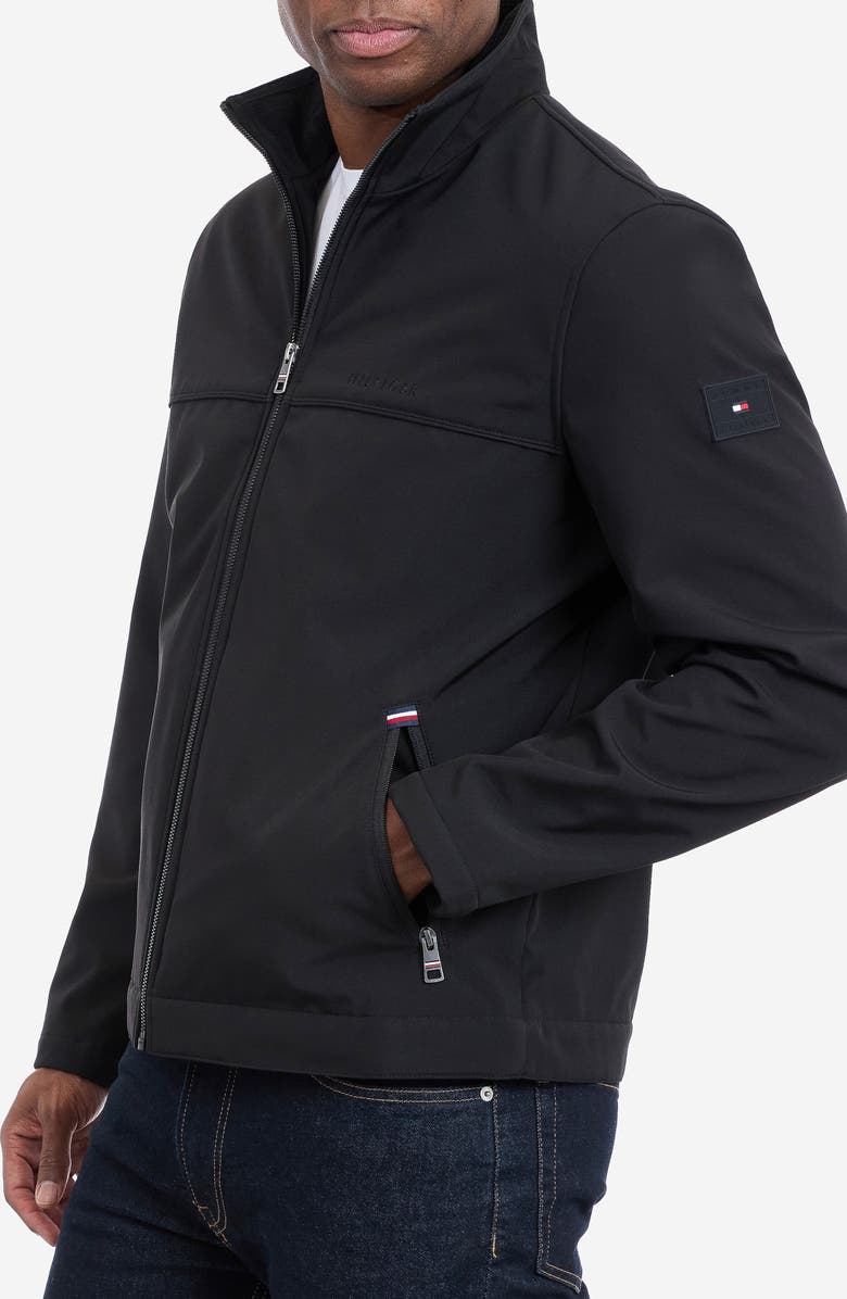 Tommy Hilfiger Water Resistant Softshell Jacket, Alternate, color, Black