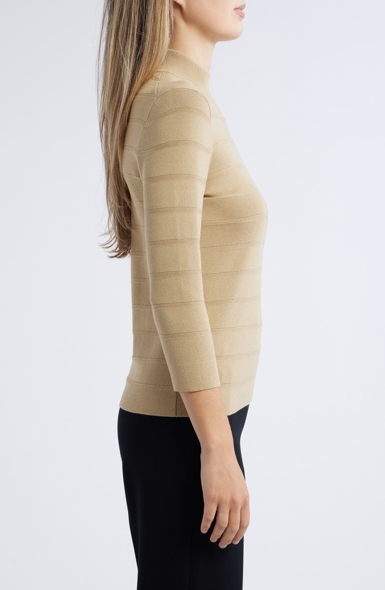 Anne Klein Mock Neck Three-Quarter Sleeve Sweater, Alternate, color, 