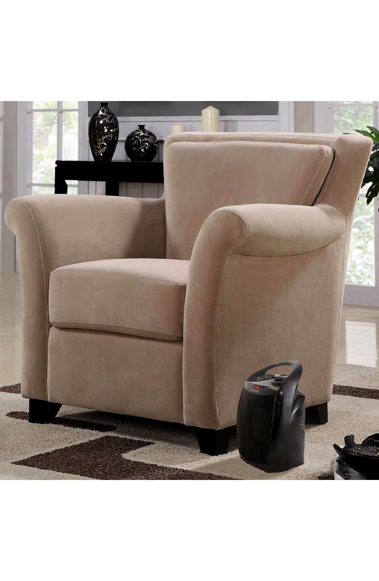 Vie Air 1500W Portable 2 Settings Black Ceramic Heater with Adjustable Thermostat, Alternate, color, Black