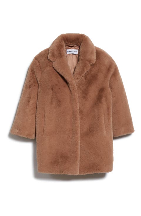 Kids' Camille Faux Fur Cocoon Coat (Toddler, Little Girl & Big Girl)