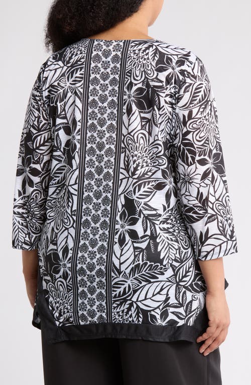 Ruby Rd. Ruby Rd Crystal Embellished Long Sleeve Top In White