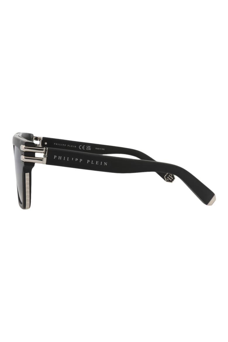 56mm Square Sunglasses, Alternate, color, BLACK BLACK BLUE