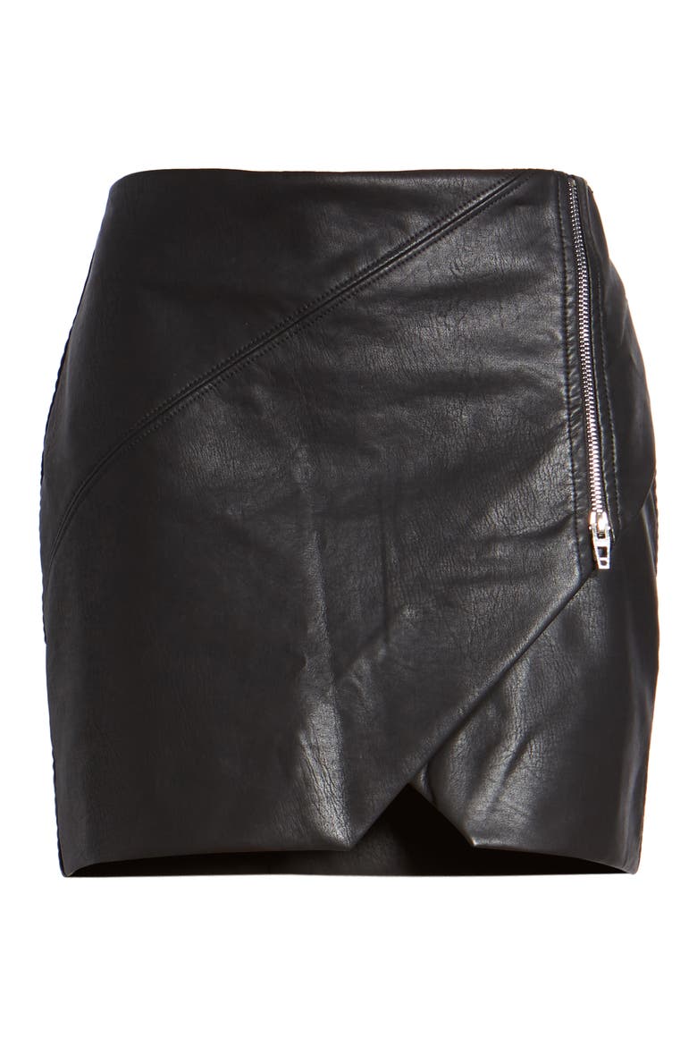 Faux Leather Zip Miniskirt, Alternate, color, TAKE MY NUMBER