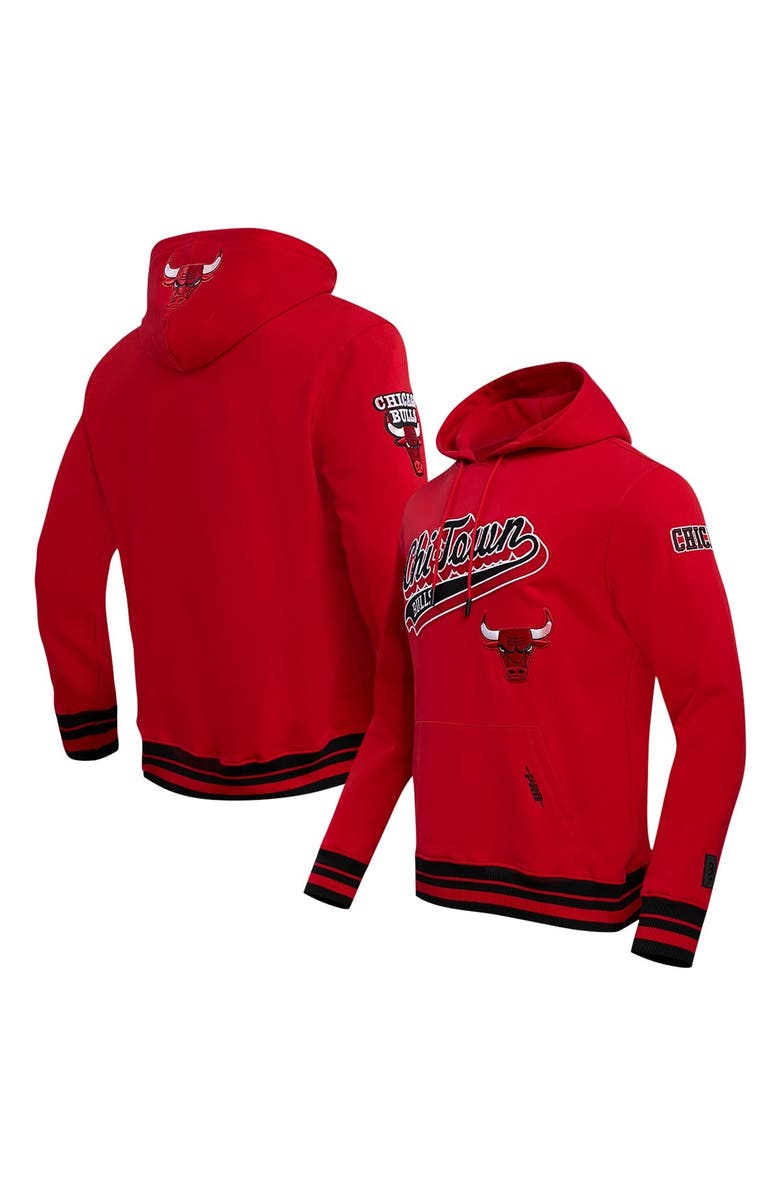 PRO STANDARD Men's Pro Standard Red Chicago Bulls Script Tail Pullover Hoodie, Main, color, Red
