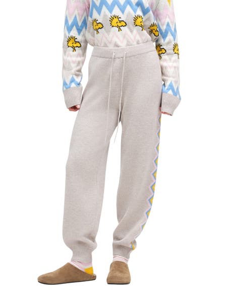 Wool-cashmere Snoopy Ski Track Pants