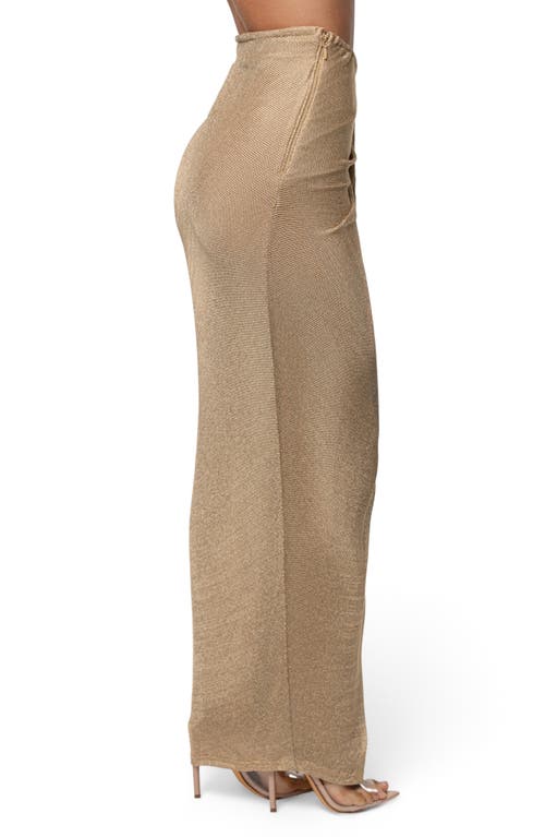 Jluxlabel Noelia Metallic Maxi Sweater Skirt In Brown
