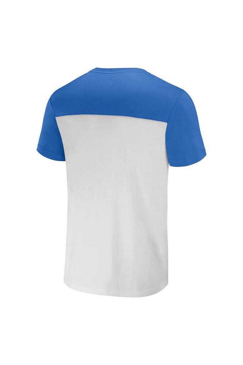 Men's NFL x Darius Rucker Collection by Fanatics White/Royal Los Angeles Rams Colorblocked T-Shirt, Alternate, color, Cream