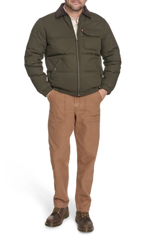 Levi's Corduroy Collar Midweight Quilted Jacket In Green