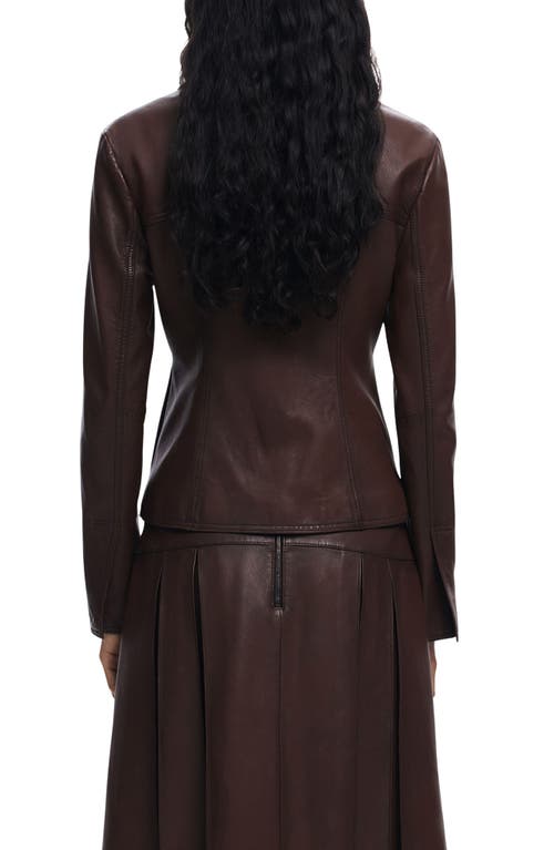 Desigual Leather Coat In Brown