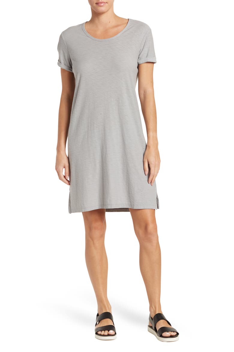 Rolled Sleeve T-Shirt Dress, Main, color, FOIL