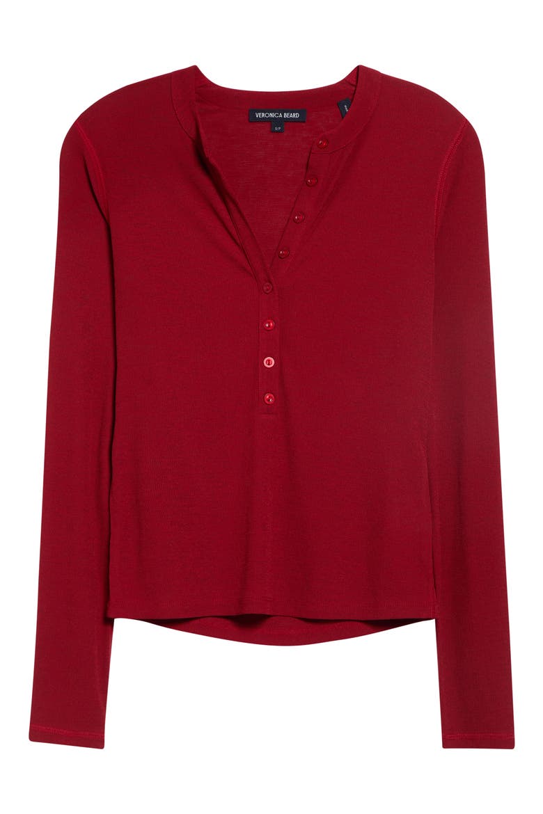Drexler Ribbed Henley Top, Alternate, color, CARDINAL RED