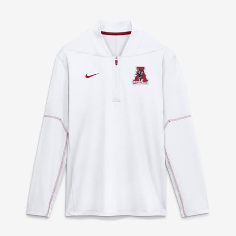 Men's Nike White Alabama Crimson Tide 2026 Sideline Midweight Half-Zip Dri-FIT Pullover