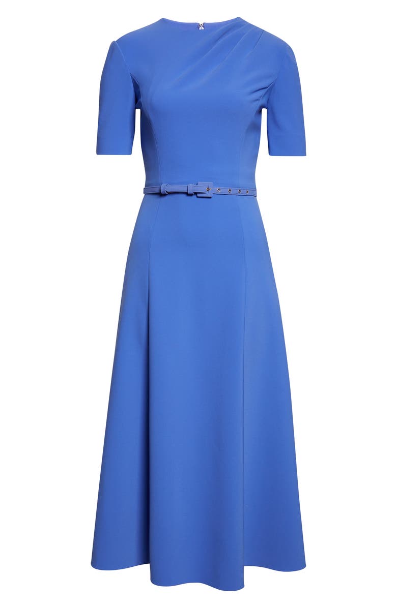 Carolina Herrera Belted Crepe Midi Dress, Alternate, color, Bluebell