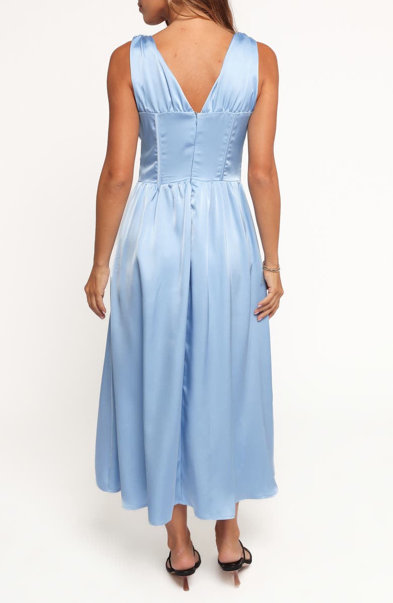 Petal & Pup Verena Plunge Neck Satin Dress, Alternate, color, Periwinkle Blue