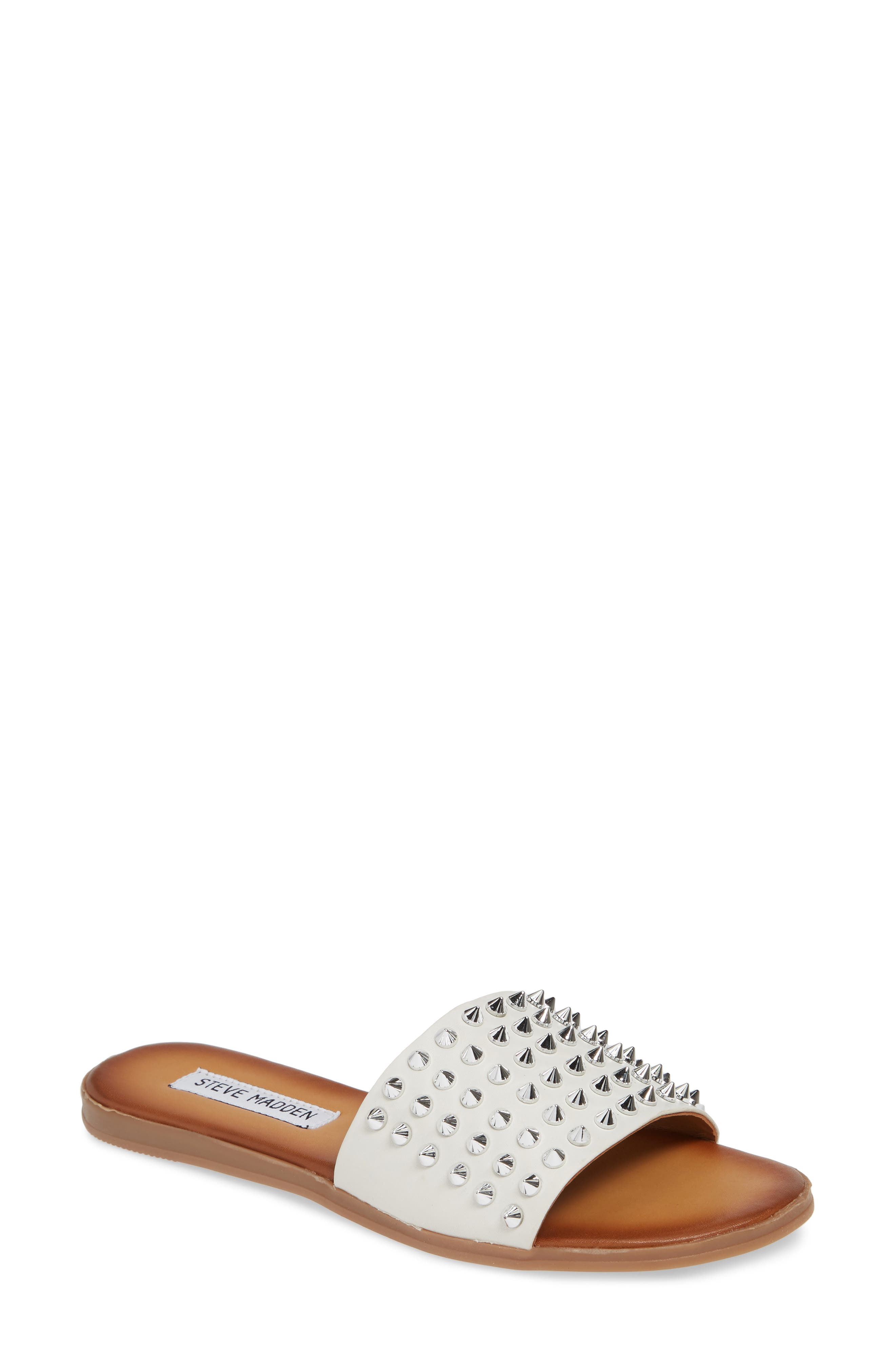 Farryn Slide Sandal, Main, color, WHITE