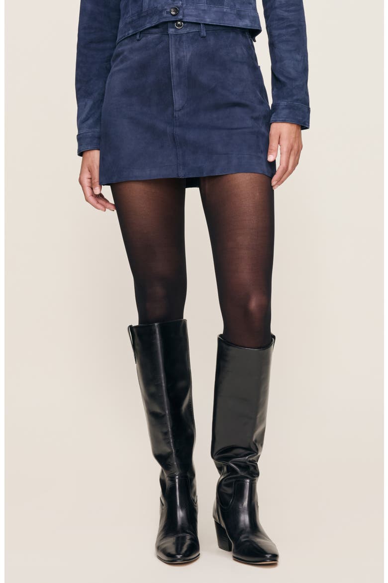 Alma Suede Miniskirt, Main, color, NAVY SUEDE