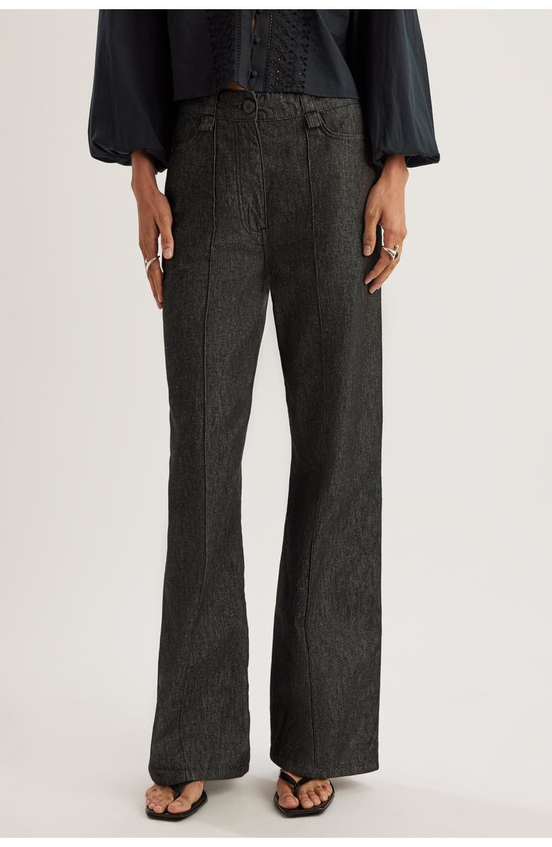Merlette Egan Denim Trouser, Alternate, color, Black Wash