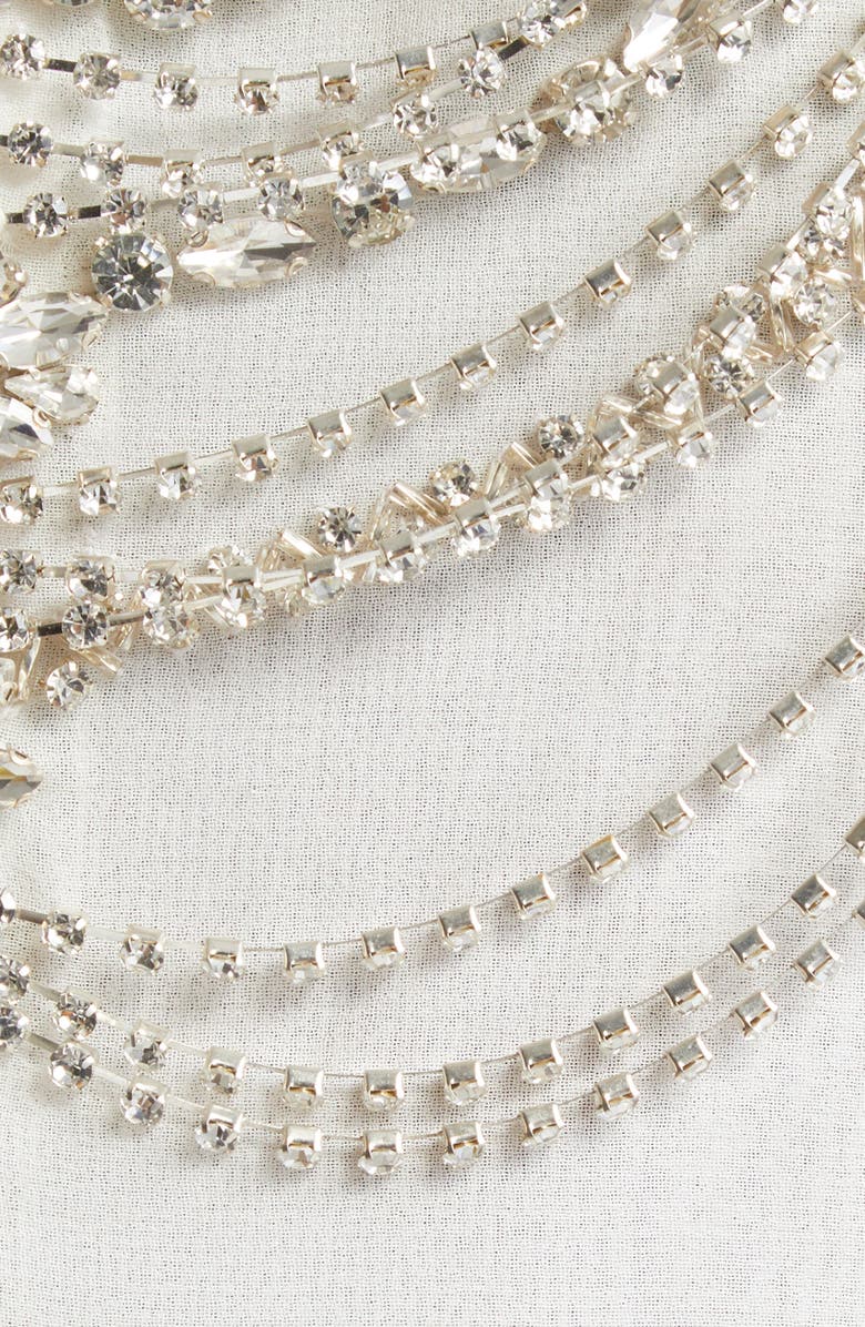 L'AGENCE Yun Draped Crystal Sleeveless Crop Top, Alternate, color, 