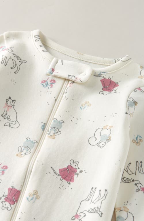 Nordstrom Print Cotton Footie In Multi