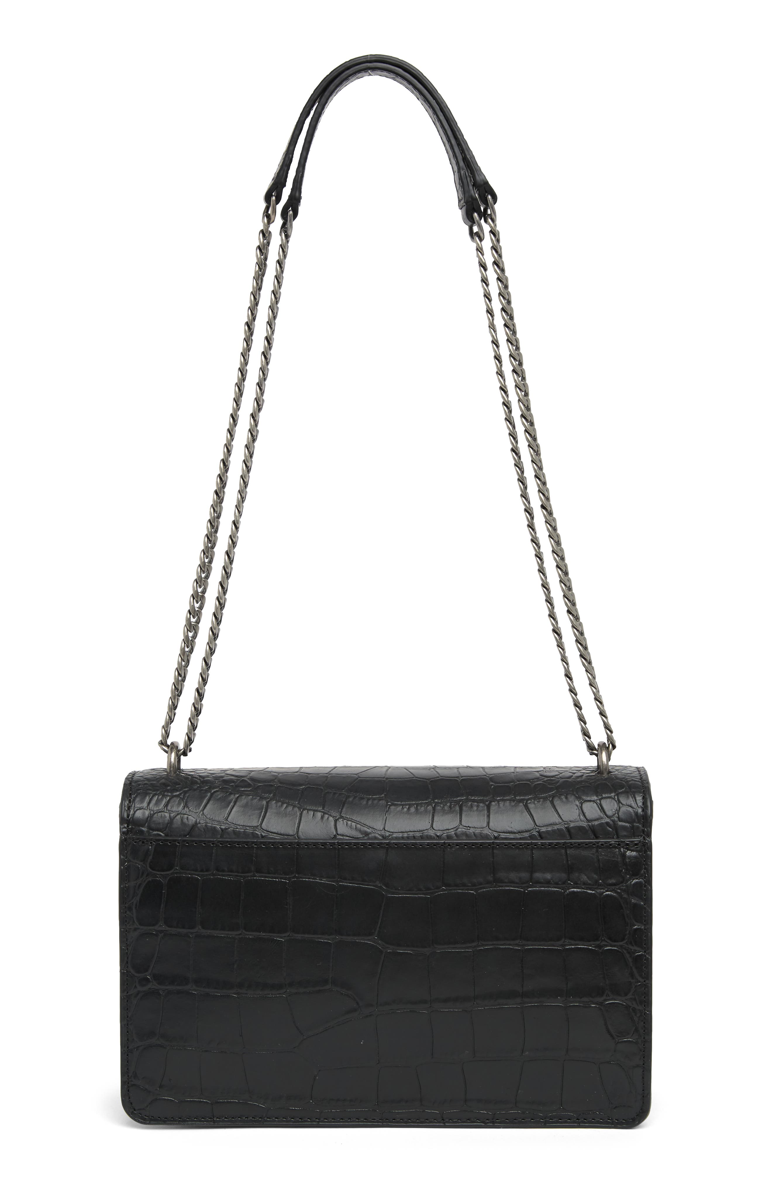 KARL LAGERFELD PARIS Corinne Croc Embossed Shoulder Bag, Alternate, color, 