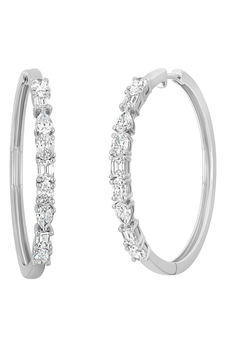 Bony Levy Maya Diamond Hoop Earrings, Main, color, 18K White Gold