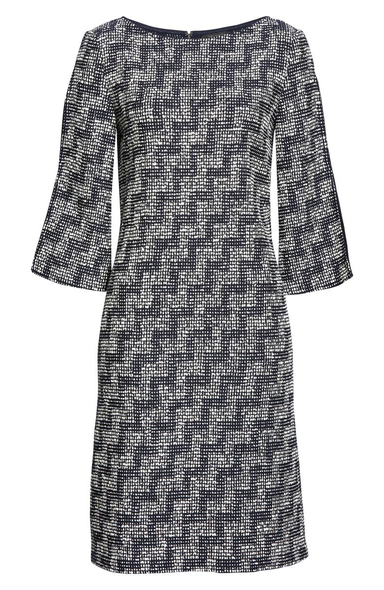 St. John Collection Stepped Wicker Inlay Knit Dress, Alternate, color, 