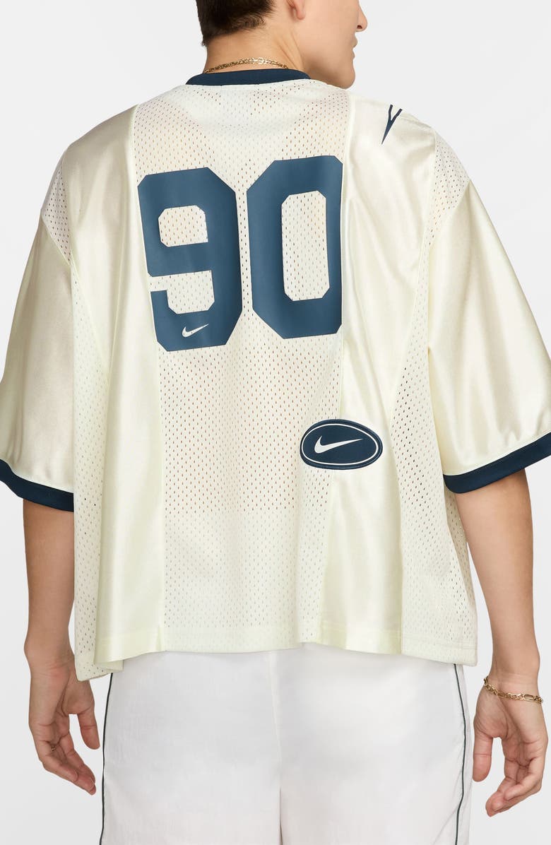Nike Sportswear Street Oversize Short Sleeeve Graphic Jersey, Alternate, color, Sail/ Armory Navy