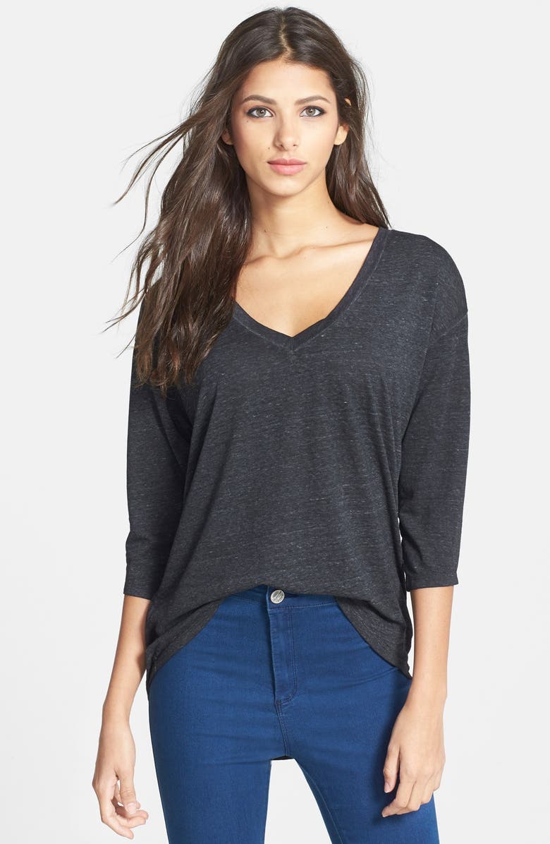 Leith Three Quarter Sleeve V-Neck Tee, Main, color, 