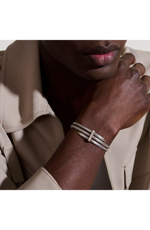 John Hardy Spear Double Flex Cuff, Diamond, 4mm In Gold And Silver