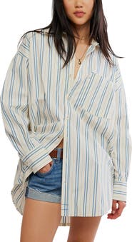 Free People Freddie Striped Cotton Shirt