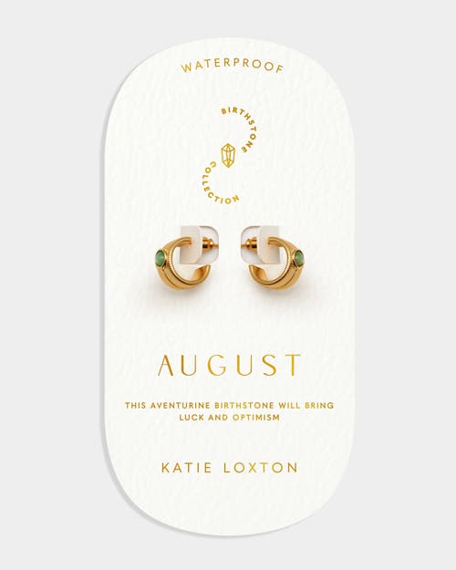 Katie Loxton 'august' Waterproof Gold Birthstone Hoop Earrings In Gold