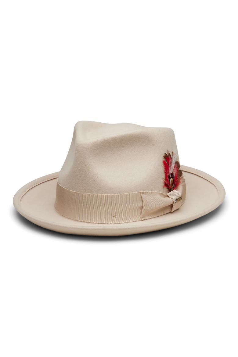 Wool Fedora Hat, Main, color, PUTTY