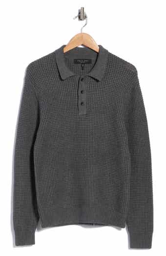 Baldwin Waffle Cotton Blend Sweater Polo